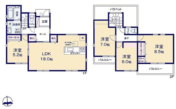 【4LDK】自然光がたっぷり室内に降り注ぎ、居心地のよいリビング。
ご家族の楽しい笑い声が聞こえてきそうです♪