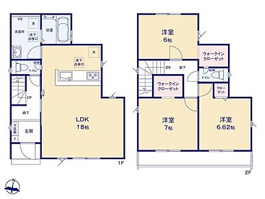 ☆18帖のLDK！3面採光でいつでも明るい印象です♪水回り集中設計！
☆全居室収納完備☆WICは２ヶ所にご用意！お部屋をすっきり保てます♪
☆2部屋続きの広々バルコニー完備◎快適お洗濯♪ベランダ菜園にも最適◎ 