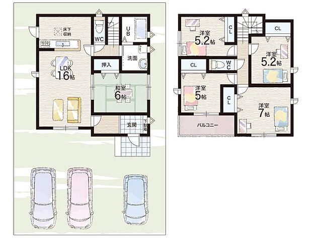 【5LDK】○三重西小学校・・・徒歩4分 ○三重平中学校・・・徒歩5分