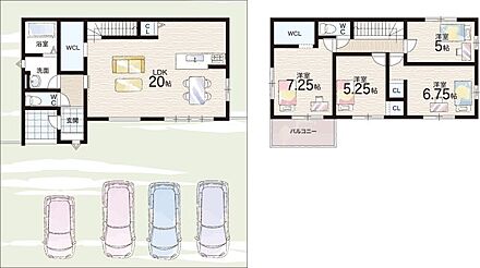 ○野洲小学校・・・徒歩１８分 ○野洲中学校・・・徒歩３９分 