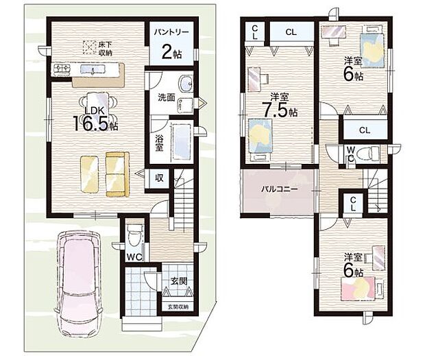 【3LDK】○笠縫小学校・・・徒歩9分 ○松原中学校・・・徒歩14分