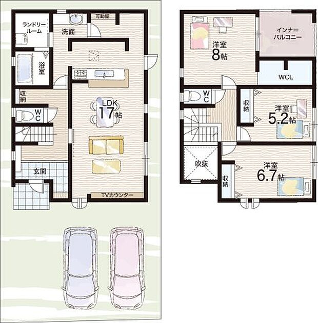 【3LDK】○治田小学校・・・徒歩17分 ○栗東中学校・・・徒歩13分