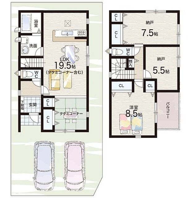 【1LDK+S(納戸)】○久我の杜小学校・・・徒歩5分 ○神川中学校・・・徒歩17分