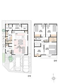 23号地　1階にリビングと水回り、2階に洋室3部屋と主寝室のある4LDKです。また収納スペースも豊富で、土間クローク、お掃除ベース、パーソナルクロークなど、用途別にしまい分けられます。 