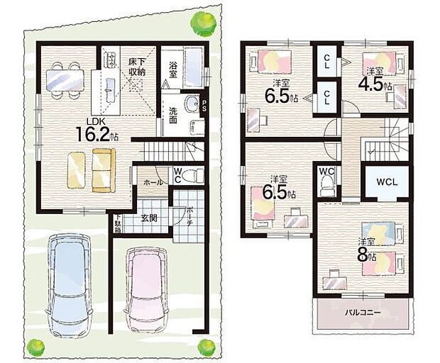 【4LDK】○人丸小学校・・・徒歩6分 ○大蔵中学校・・・徒歩12分