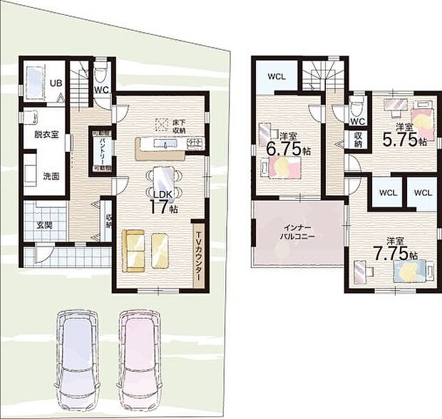 【3LDK】○小野小学校・・・徒歩8分 ○小野中学校・・・徒歩18分