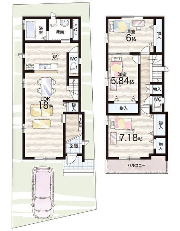 【3LDK+S(納戸)】○江井島小学校・・・徒歩13分 ○江井島中学校・・・徒歩13分