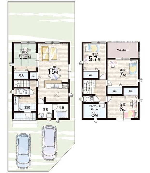 【4LDK】○勝原小学校・・・徒歩4分 ○朝日中学校・・・徒歩22分