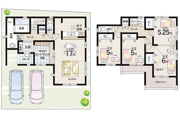 【3LDK】○野口小学校・・・徒歩13分 ○中部中学校・・・徒歩17分