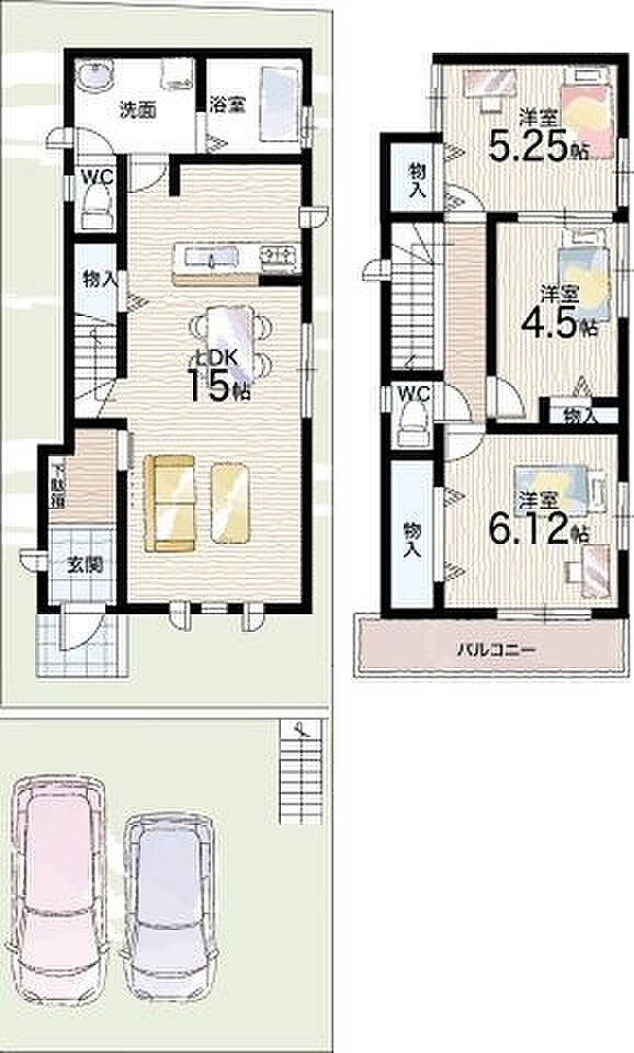 【3LDK】○塩屋北小学校・・・徒歩5分 ○塩屋中学校・・・徒歩28分