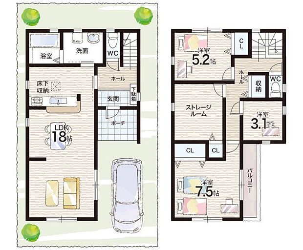 【3LDK+S(納戸)】○藤江小学校・・・徒歩17分 ○望海中学校・・・徒歩22分