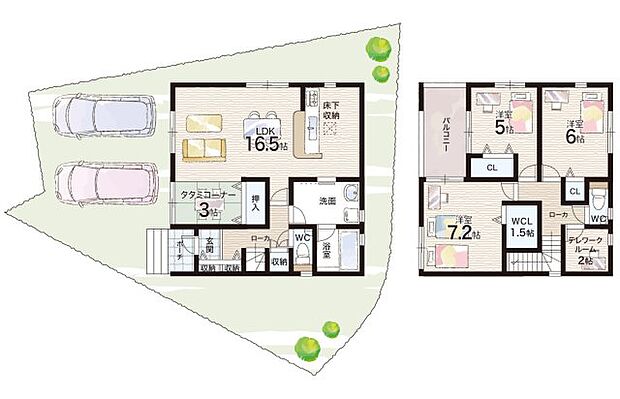 【3LDK+S(納戸)】○鳩里小学校・・・徒歩10分 ○加古川中学校・・・徒歩10分