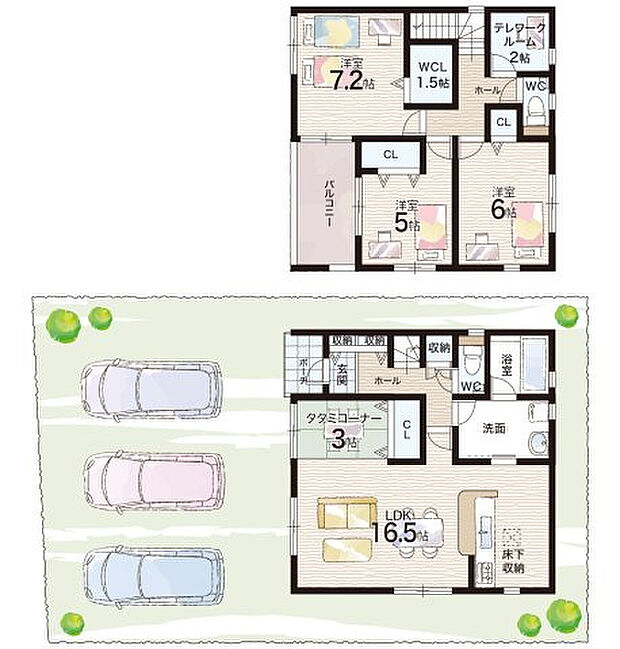 【3LDK】○斑鳩小学校・・・徒歩9分 ○太子西中学校・・・徒歩5分