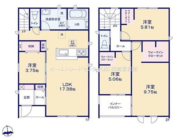 (2号棟)、価格3877万円、4LDK、土地面積138.91m2、建物面積105.59m2
