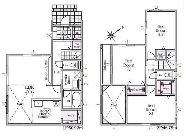 (1号棟)、価格4390万円、3LDK、土地面積100.16m2、建物面積97.7m2