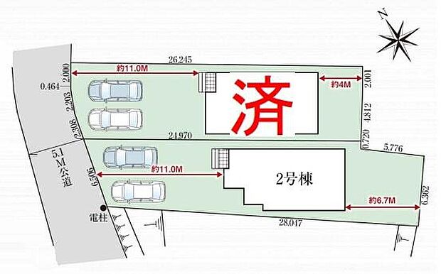 あと1邸♪前面道路幅員5m以上☆駐車2台可能です