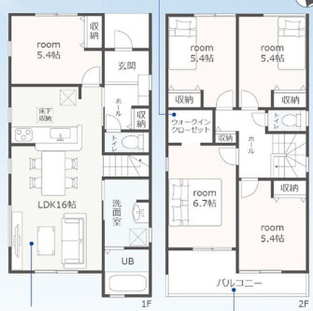 (2号棟)、価格3377万円、5LDK、土地面積133.97m2、建物面積106.01m2