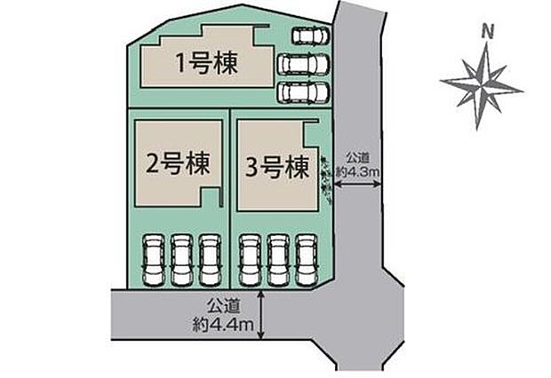 【区画図】駐車3台可能スペース有☆