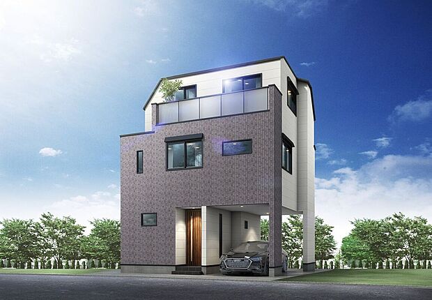 【完成イメージパース】駅チカとは思えない静かな環境。落ち着いた街並みに映えるモダンな外観です。