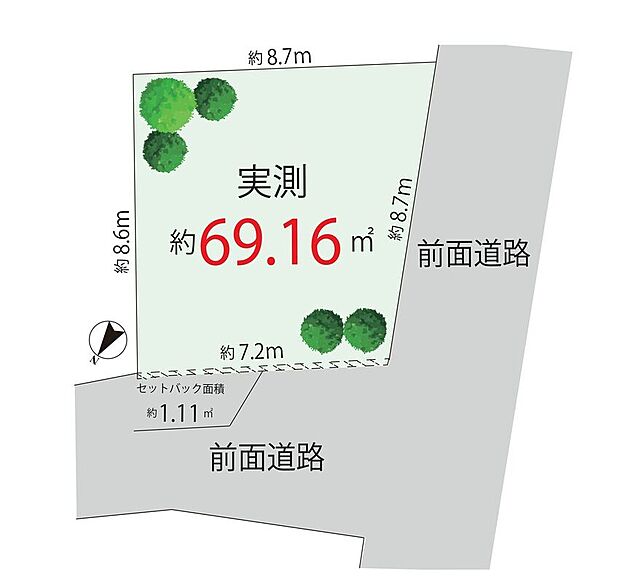 【区画図】北西角地がもたらす優れた採光と通風。ゆったりとした開放感に包まれ、上質な日常を叶える住環境です。