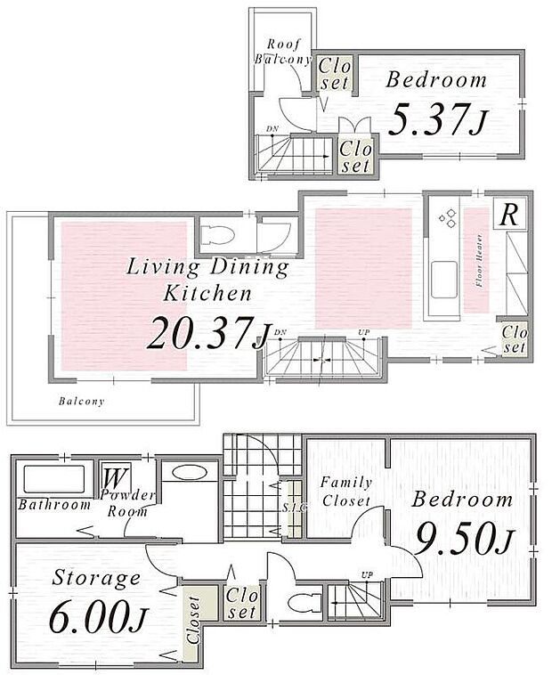 建物プラン間取:2LDK+S 建物プラン面積:95.37m2 建物プラン価格:2500万円 -