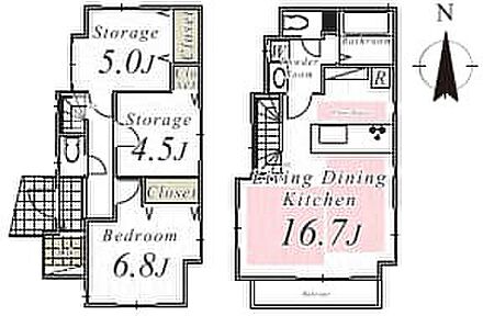 【間取図】  暮らしやすさを重視した2階建てプラン。家族の生活リズムに合わせて使いやすい配置が魅力です。 