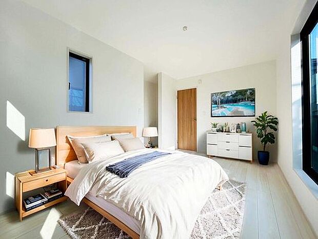 【建物プラン例：Room】
全居室2面で明るく通風良好のプランでの建築可能！
建物面積：99m2～｜建物参考価格：1603万円