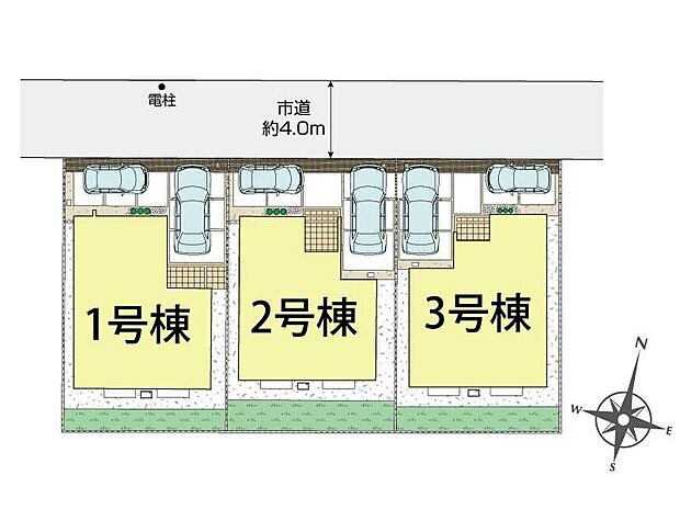【全体区画図】
駅徒歩15分の立地にありながら駅前の喧騒を感じさせない穏やかな立地。徒歩13分圏内で生活が整う住環境。