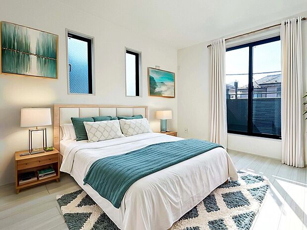 【【建物プラン例:Room】】全居室2面で明るく通風良好のプランでの建築可能!
建物面積:110m2|建物参考価格:1600万円