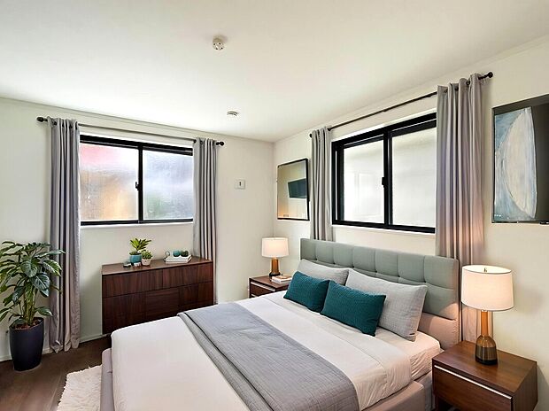 【【Room:1号棟】】全居室に収納スペースが備わった収納豊富なプラン!居室を広くキレイに保つことができます。本画像はCGで作成しており、実際に現地に家具は配置しておりません。