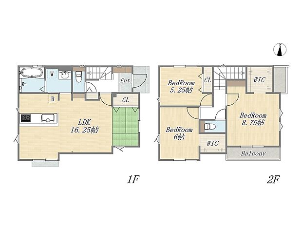 【【参考プラン:3号地】】Plan:3LDK+2WIC+カースペース2台
建物参考価格:1903万円
建物面積:95.22m2
