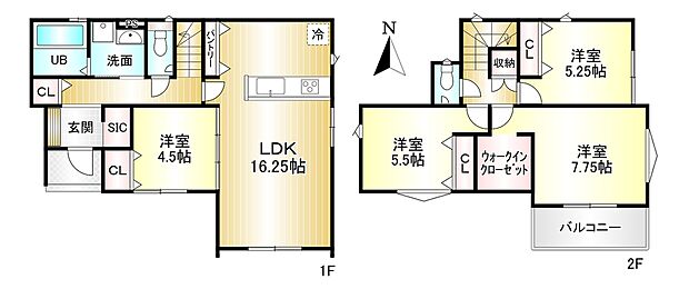 １号棟　4LDK　土地面積：132.12ｍ2　建物面積：97.70ｍ2　駐車２台可