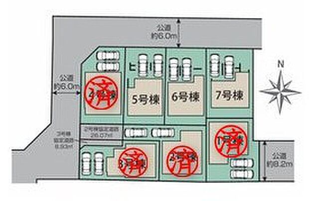 ≪全体区画図≫
分譲地にはお子様のいるご家庭も多く、見守りながら子育て出来る環境です。
全棟2台駐車可能なカースペース付き☆