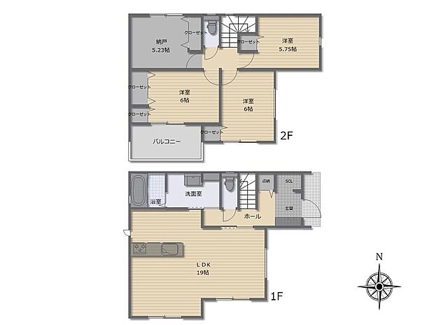 (1号地)、4LDK、土地面積135.71m2、建物面積101.02m2