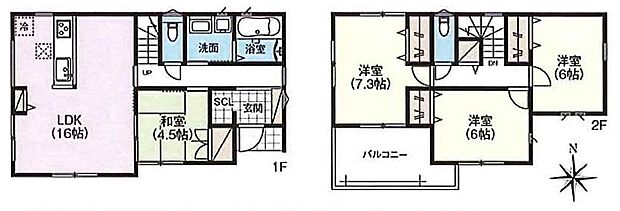 (1号棟)、4LDK、土地面積162.3m2、建物面積96.79m2