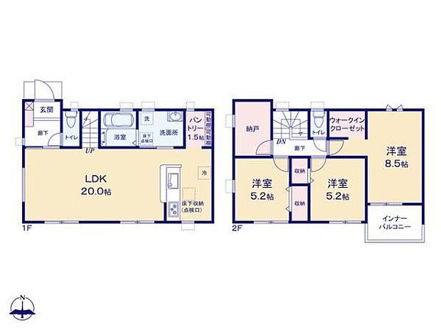 (2号棟)、3LDK+S、土地面積140.54m2、建物面積101.02m2