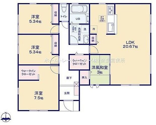 【4LDK】開放的な20帖リビング!癒しの洋風和室付きの間取り♪カウンターキッチンでご家族の会話も弾みます♪
WICを2ヵ所に設置!季節物のお洋服もすっきり片付くお住まいです♪
