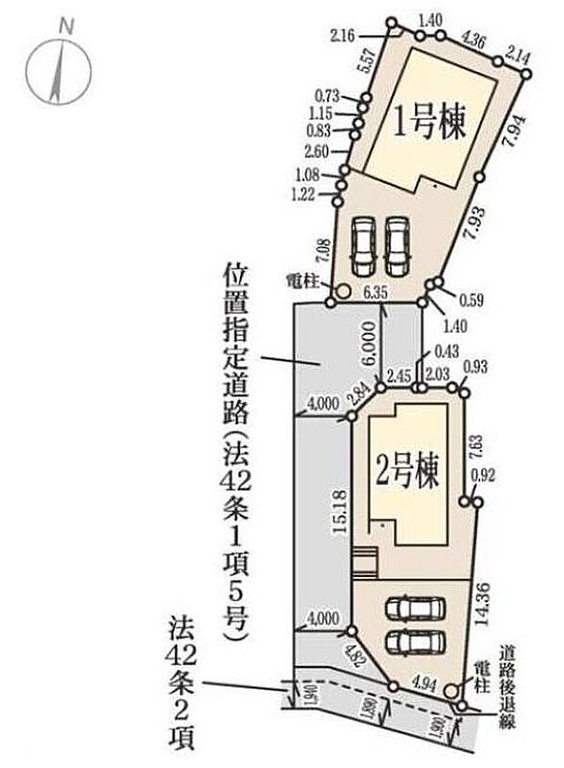 【全体区画図】カースペース2台分あり☆
家族分の自転車を駐輪したり、来客用の駐車スペースとしてもお使いいただけます。
