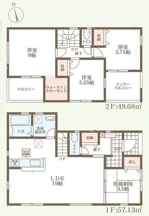 【4LDK】◇プライベート感を保てる「和室」を完備しており、来客時の宿泊スペースや書斎などにお使い頂けます♪
◇主寝室にWICを装備♪
◇2階全居室から、バルコニーに出られます!2つのバルコニー付♪