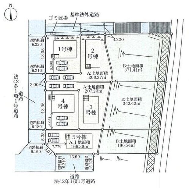 【【区画図】】来客時にも使えるお車2台駐車可能です♪広めの前面道路で駐車もスムーズに◎