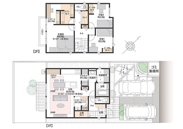 【3LDK】LDKの一角にワークスペースがございます。リモートワークやお子さんの学習スペースなど、様々な用途に活用いただけます。暮らしやすさと機能性を両立した間取りです。