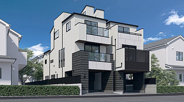 【外観パース】
全２邸のデザイン住宅が完成予定です！
※完成イメージ