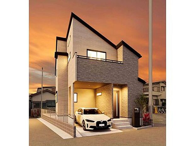 【外観イメージパース】
モダンデザインのおしゃれな外観を予定しています。