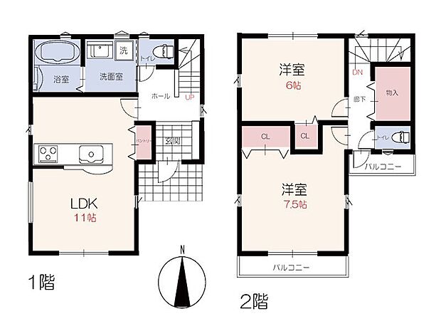 【2LDK】1号棟