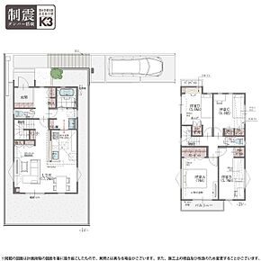 3号棟｜キッチンから洗面室・浴室までを最短距離で結んだラクラク家事動線。スマートな動線設計と時短設備が子育てにがんばるご家族をサポートします。  ※敷地延長部分18.29m2含 