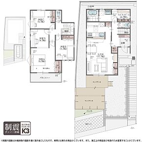 1号棟 プラン  ※地下車庫部分 18.64m2（5.62坪）含 