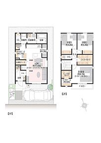 ■14号地間取図　
LDKの一角にワークスペースがございます。リモートワークやお子さんの学習スペースなど、様々な用途に活用いただけます。暮らしやすさと機能性を両立した間取りです。 