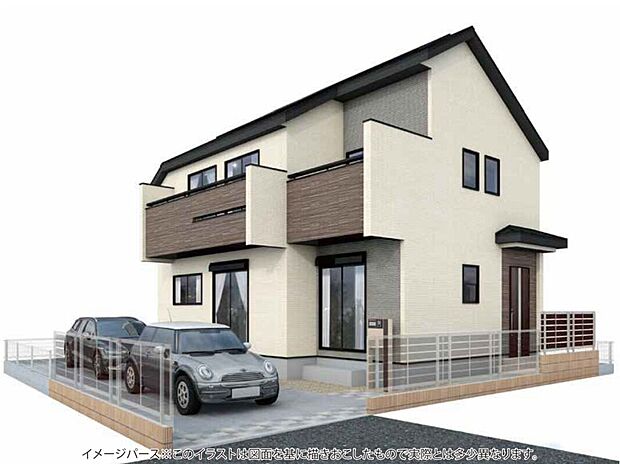 【完成予想外観パース】
狛江市中和泉の閑静な住宅街に堂々登場！カースペース2台分！5LDKの大型間取りプラン！
※実際の完成予想と異なる場合があります