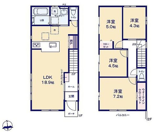 価格： 3599万円間取り： 4LDK土地面積： 95.26m2建物面積： 89.84m2