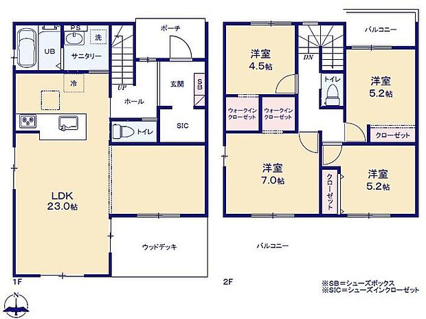 (１号棟)、価格3899万円、4LDK、土地面積157.36m2、建物面積108.06m2